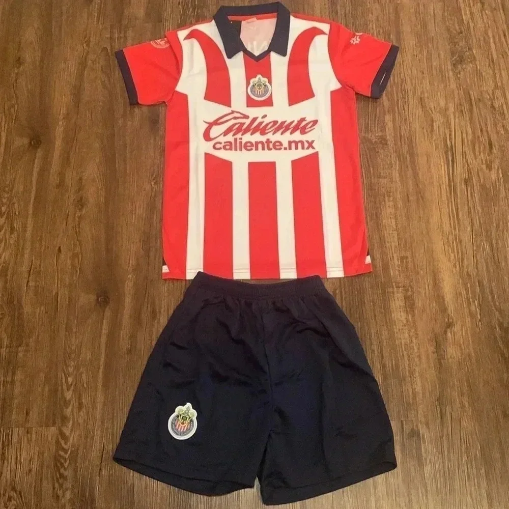 Club Guadalajara Las Chivas Home Soccer Jersey Shorts Set Youth 2023-24 NWT